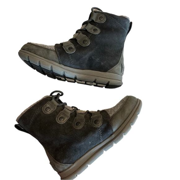 Sorel Explorer Joan Boot in Quarry/Black Size 7.5 Womens Winter Hiking - Picture 7 of 12
